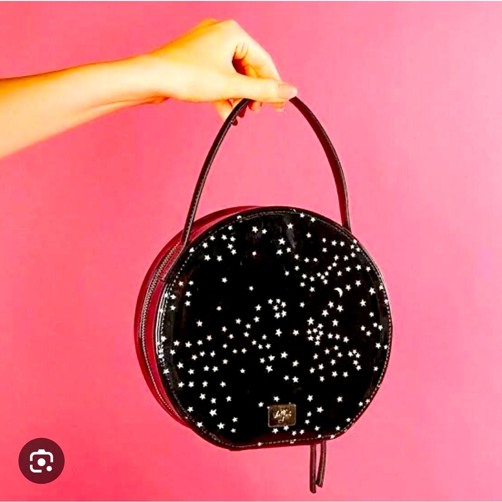 Valfre Across the Universe purse vegan patent leather pink inside